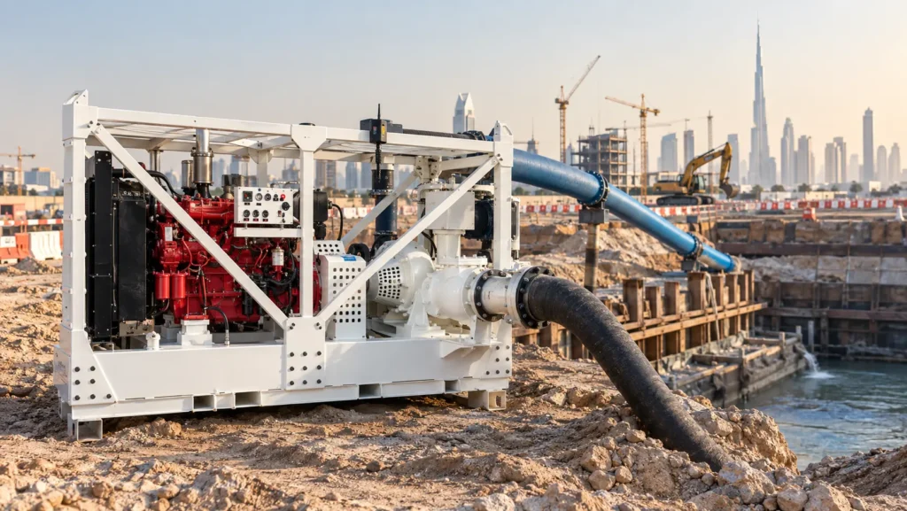 Dewatering pump suppliers in UAE selection based on flow rate and total dynamic head