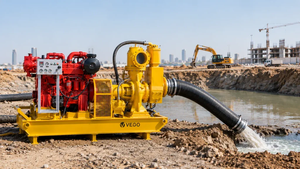 Self-priming dewatering pumps by by Rustle for construction site water removal